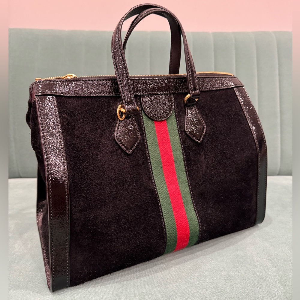 Gucci Suede Medium Ophidia Tote / 524537 I Includes strap and dust bag I - Picture 5 of 11